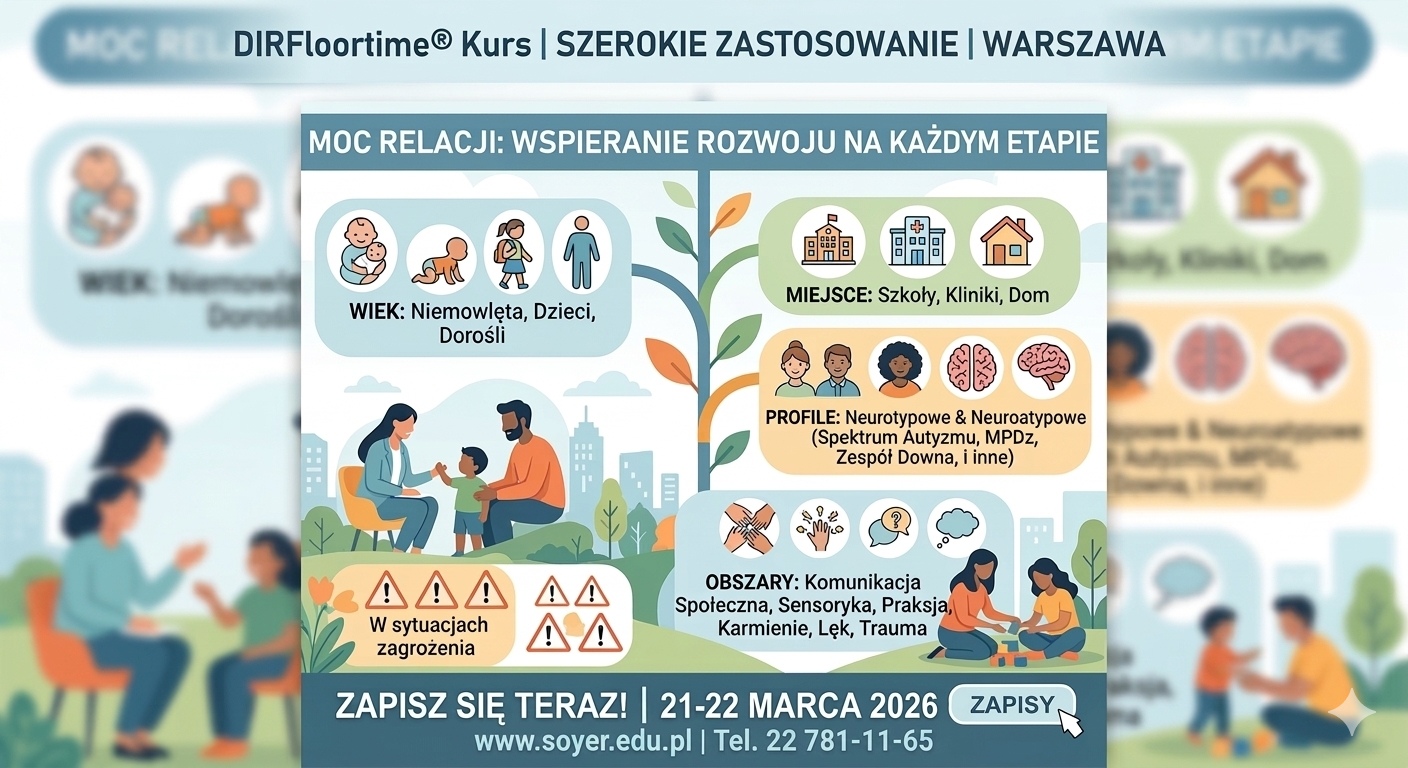 DIR Floortime - Terapia dzieci i osób dorosłych w Autyzmie wg metody DIRFloortime ICDL 101 - kurs I stopnia - Warszawa - Stopnia I